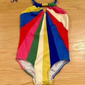 Mini Boden Multicolor Halter Swimsuit 2-3